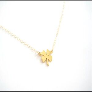 Boutique Four Leaf Clover Necklace Gold Color Simple Style